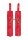 Ouch! Plush Leather Hand Cuffs - Red