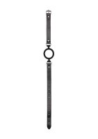 Silicone Ring Gag - With Leather Straps - Black