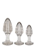 Acrylic Silverchip Butt Plug Set - Silver