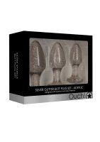 Acrylic Silverchip Butt Plug Set - Silver