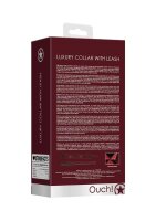 Luxury Collar with Leash - Burgundy