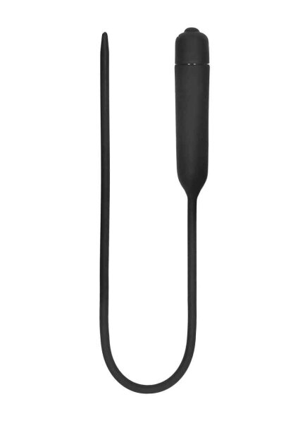 Silcone Vibrating Bullet Plug Extra Long  - Black
