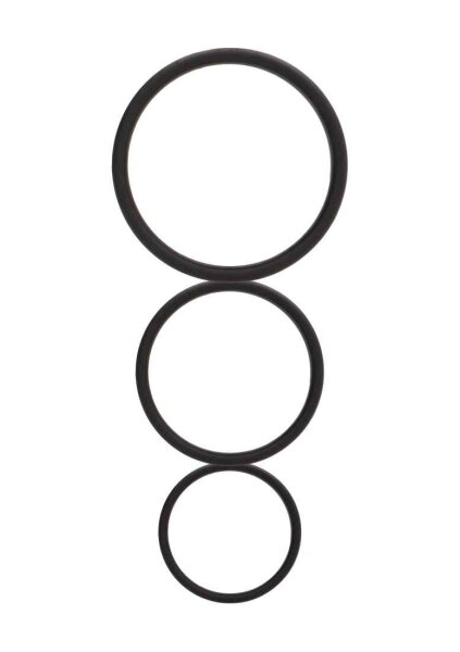 Flat Cock Ring Set  Black