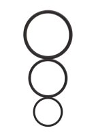 Flat Cock Ring Set  Black