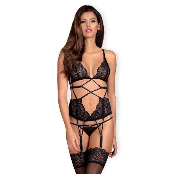 Obsessive Mixty Corset & Thong Black L/XL