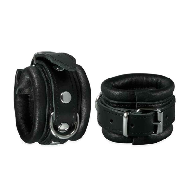 Leather Handcuffs Black 5 cm