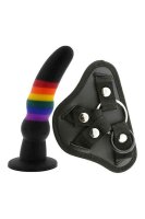 Pride Colourful Love Strap On Solid Dildo