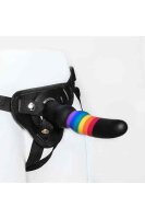 Pride Colourful Love Strap On Solid Dildo