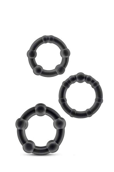 Stay Hard Beaded Cockrings Black