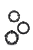 Stay Hard Beaded Cockrings Black