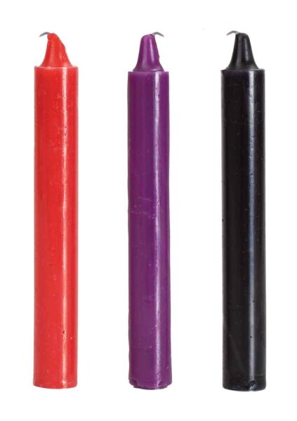 Japanese Drip Candles Set - Black Red Purple - 181 g