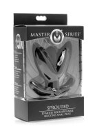 Sprouted 10X Silicone Vibrating Anchor Anal Plug - Black