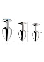 Rainbow Prism Gem Anal Plug - Medium - Silver 3,3 cm