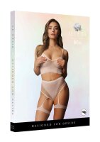 2pc Bra Set with Garters Pink One Size