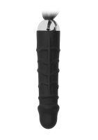 Black Whip with Realistic Silicone Dildo Black